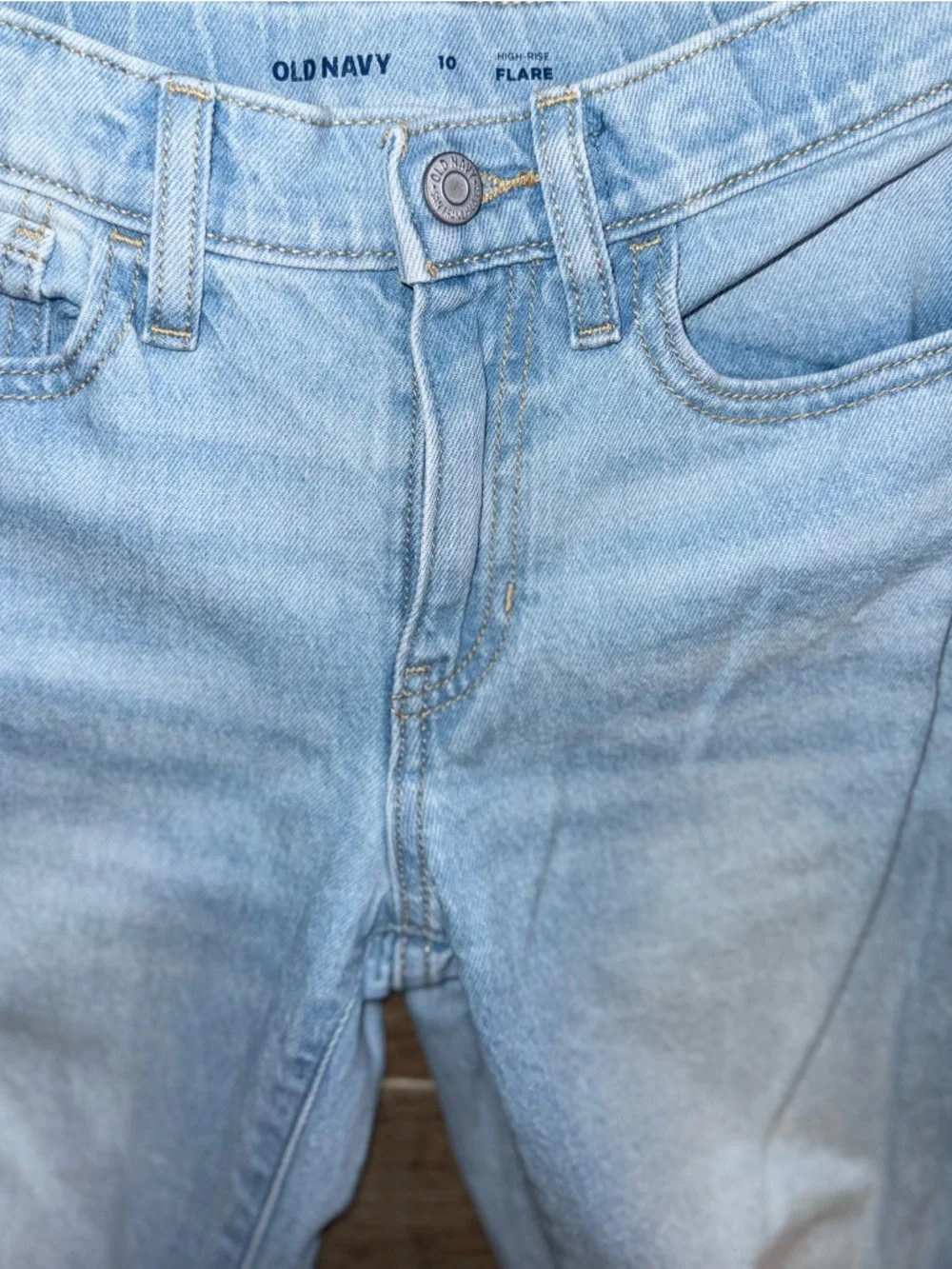 Girls Old Navy Light Blue Kids' Flared Distressed Jeans